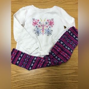 Girl’s 5T winter butterfly two piece outfit